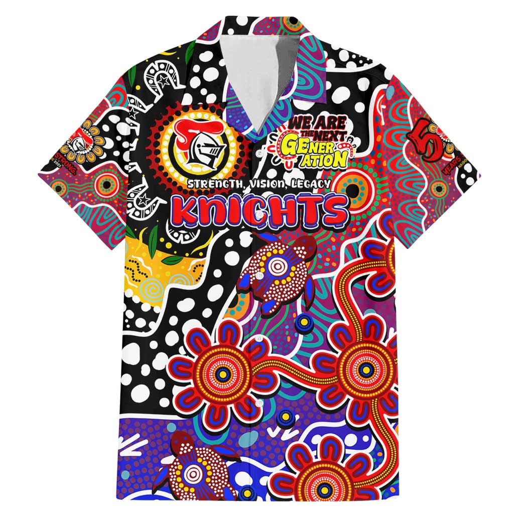 Personalised Knights NRL Celebrating 50 Years of Naidoc Family Matching Mermaid Dress and Hawaiian Shirt NAIDOC Week 2025 Aboriginal