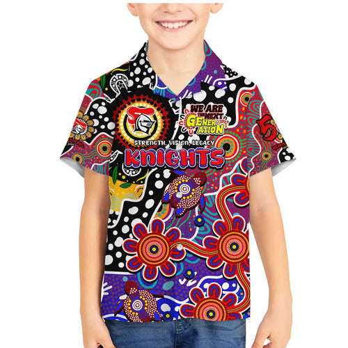 Personalised Knights NRL Celebrating 50 Years of Naidoc Family Matching Mermaid Dress and Hawaiian Shirt NAIDOC Week 2025 Aboriginal