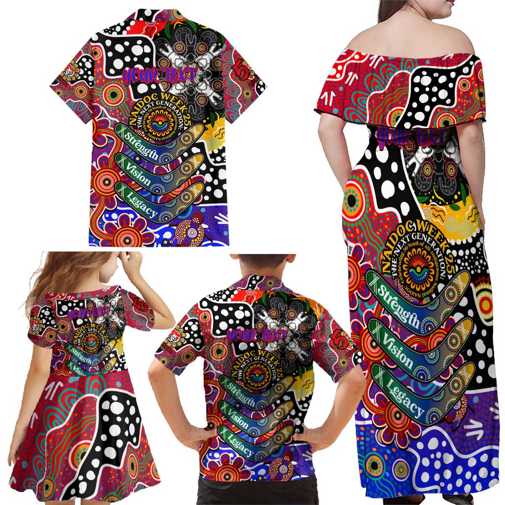 Personalised Knights NRL Celebrating 50 Years of Naidoc Family Matching Off Shoulder Maxi Dress and Hawaiian Shirt NAIDOC Week 2025 Aboriginal