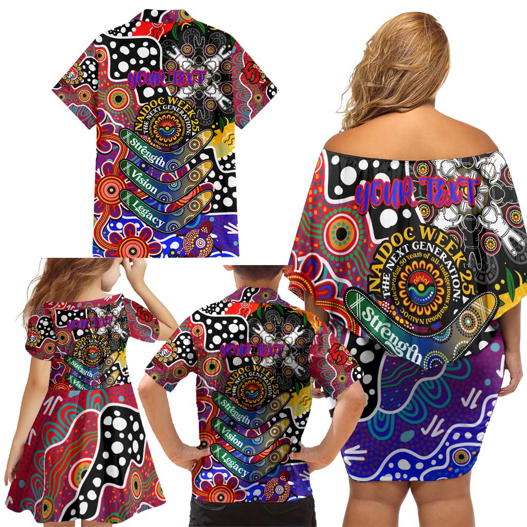 Personalised Knights NRL Celebrating 50 Years of Naidoc Family Matching Off Shoulder Short Dress and Hawaiian Shirt NAIDOC Week 2025 Aboriginal