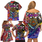 Personalised Knights NRL Celebrating 50 Years of Naidoc Family Matching Off Shoulder Short Dress and Hawaiian Shirt NAIDOC Week 2025 Aboriginal