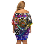 Personalised Knights NRL Celebrating 50 Years of Naidoc Family Matching Off Shoulder Short Dress and Hawaiian Shirt NAIDOC Week 2025 Aboriginal