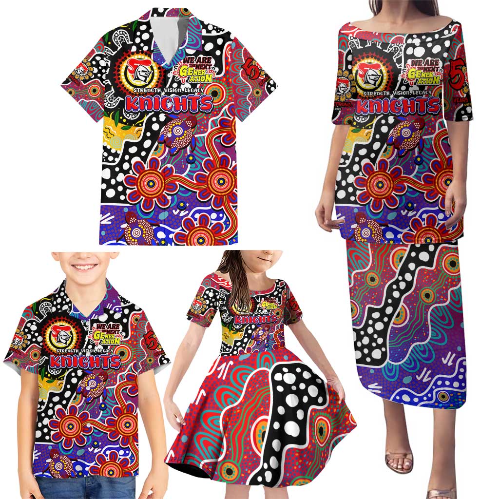 Personalised Knights NRL Celebrating 50 Years of Naidoc Family Matching Puletasi and Hawaiian Shirt NAIDOC Week 2025 Aboriginal