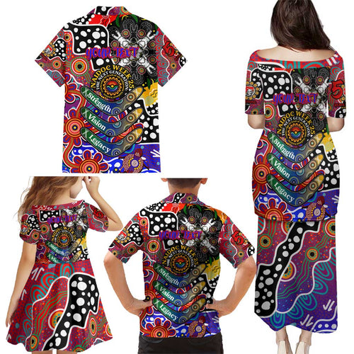 Personalised Knights NRL Celebrating 50 Years of Naidoc Family Matching Puletasi and Hawaiian Shirt NAIDOC Week 2025 Aboriginal