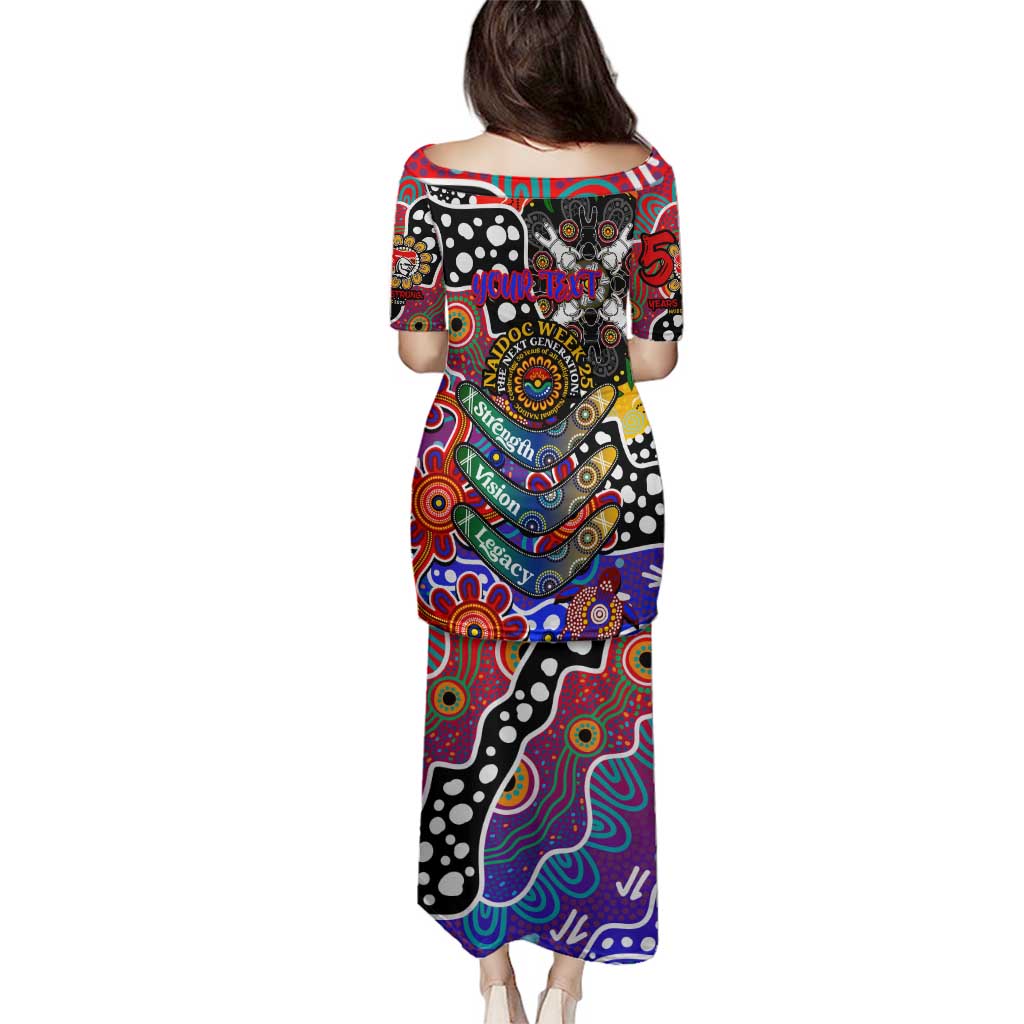 Personalised Knights NRL Celebrating 50 Years of Naidoc Family Matching Puletasi and Hawaiian Shirt NAIDOC Week 2025 Aboriginal