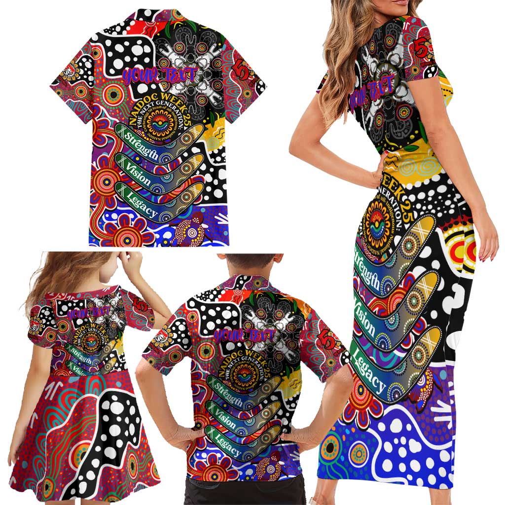 Personalised Knights NRL Celebrating 50 Years of Naidoc Family Matching Short Sleeve Bodycon Dress and Hawaiian Shirt NAIDOC Week 2025 Aboriginal