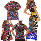 Personalised Knights NRL Celebrating 50 Years of Naidoc Family Matching Short Sleeve Bodycon Dress and Hawaiian Shirt NAIDOC Week 2025 Aboriginal