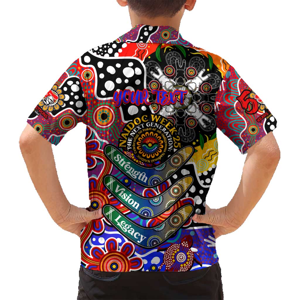 Personalised Knights NRL Celebrating 50 Years of Naidoc Family Matching Summer Maxi Dress and Hawaiian Shirt NAIDOC Week 2025 Aboriginal