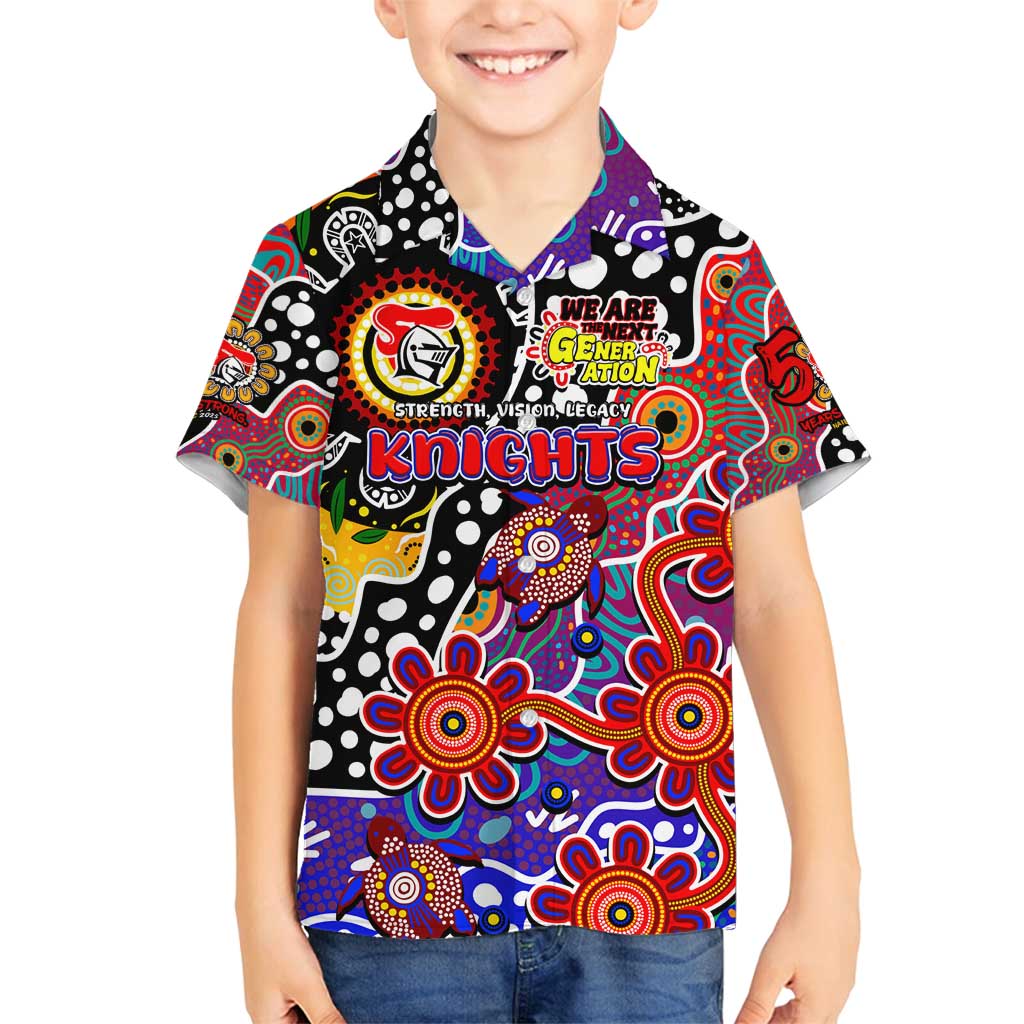 Personalised Knights NRL Celebrating 50 Years of Naidoc Family Matching Summer Maxi Dress and Hawaiian Shirt NAIDOC Week 2025 Aboriginal