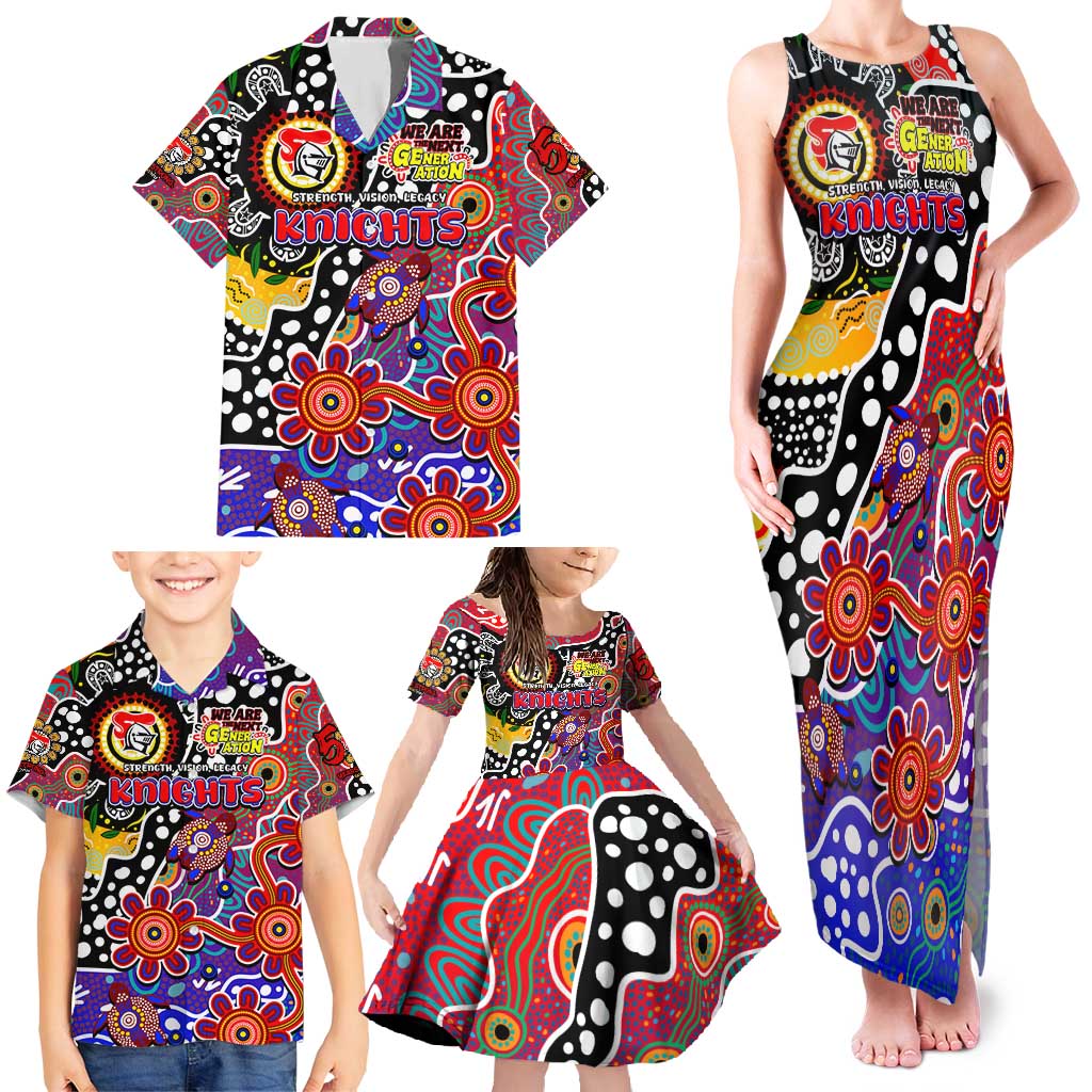 Personalised Knights NRL Celebrating 50 Years of Naidoc Family Matching Tank Maxi Dress and Hawaiian Shirt NAIDOC Week 2025 Aboriginal
