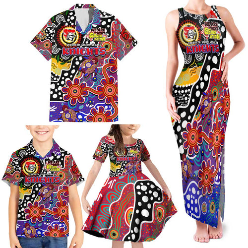 Personalised Knights NRL Celebrating 50 Years of Naidoc Family Matching Tank Maxi Dress and Hawaiian Shirt NAIDOC Week 2025 Aboriginal