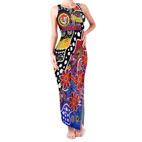 Personalised Knights NRL Celebrating 50 Years of Naidoc Family Matching Tank Maxi Dress and Hawaiian Shirt NAIDOC Week 2025 Aboriginal