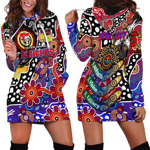 Personalised Knights NRL Celebrating 50 Years of Naidoc Hoodie Dress NAIDOC Week 2025 Aboriginal