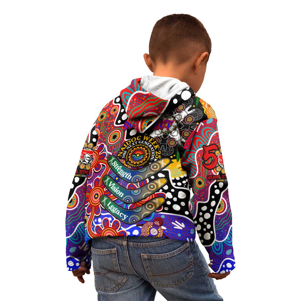 Personalised Knights NRL Celebrating 50 Years of Naidoc Kid Hoodie NAIDOC Week 2025 Aboriginal