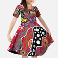 Personalised Knights NRL Celebrating 50 Years of Naidoc Kid Short Sleeve Dress NAIDOC Week 2025 Aboriginal