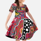 Personalised Knights NRL Celebrating 50 Years of Naidoc Kid Short Sleeve Dress NAIDOC Week 2025 Aboriginal