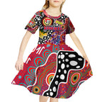 Personalised Knights NRL Celebrating 50 Years of Naidoc Kid Short Sleeve Dress NAIDOC Week 2025 Aboriginal
