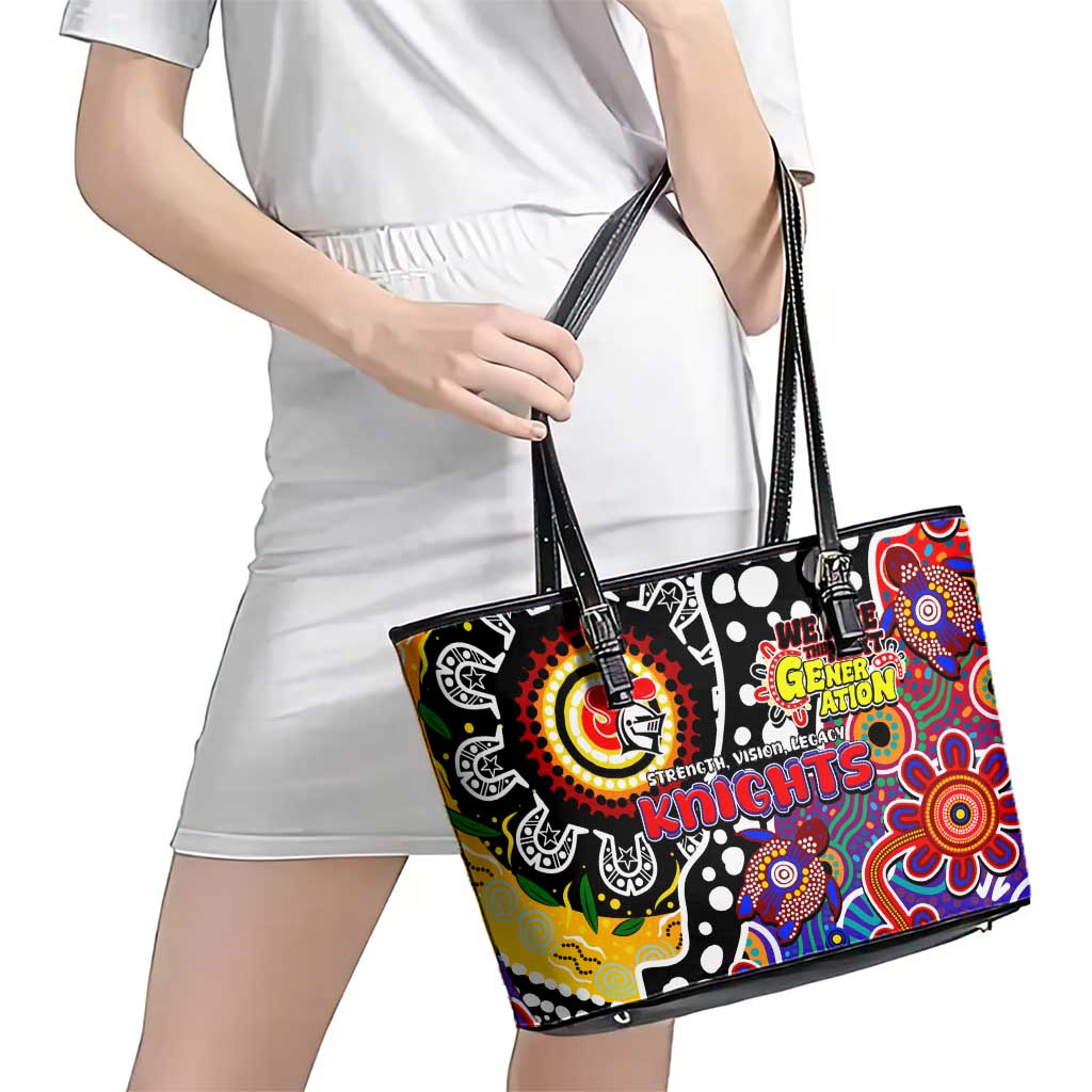 Knights NRL Celebrating 50 Years of Naidoc Leather Tote Bag NAIDOC Week 2025 Aboriginal