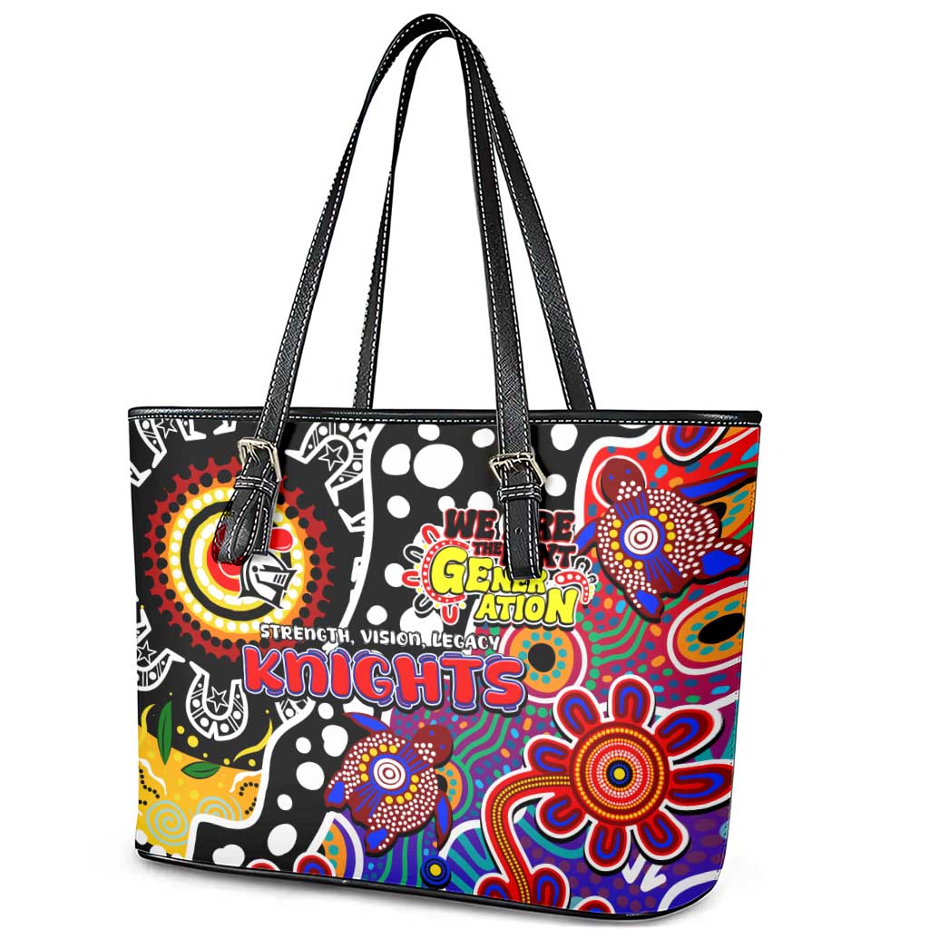 Knights NRL Celebrating 50 Years of Naidoc Leather Tote Bag NAIDOC Week 2025 Aboriginal
