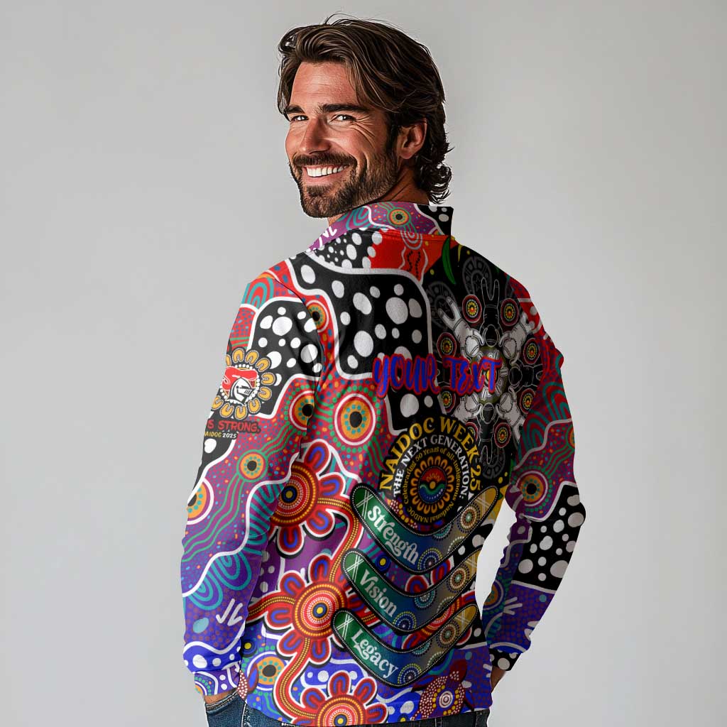 Personalised Knights NRL Celebrating 50 Years of Naidoc Long Sleeve Polo Shirt NAIDOC Week 2025 Aboriginal