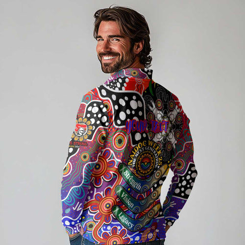Personalised Knights NRL Celebrating 50 Years of Naidoc Long Sleeve Polo Shirt NAIDOC Week 2025 Aboriginal