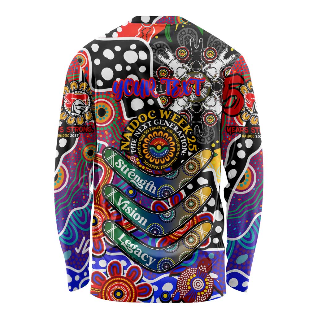 Personalised Knights NRL Celebrating 50 Years of Naidoc Long Sleeve Shirt NAIDOC Week 2025 Aboriginal