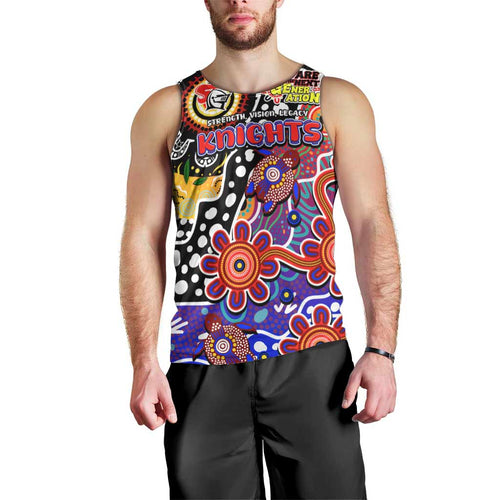 Personalised Knights NRL Celebrating 50 Years of Naidoc Men Tank Top NAIDOC Week 2025 Aboriginal