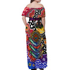 Personalised Knights NRL Celebrating 50 Years of Naidoc Off Shoulder Maxi Dress NAIDOC Week 2025 Aboriginal