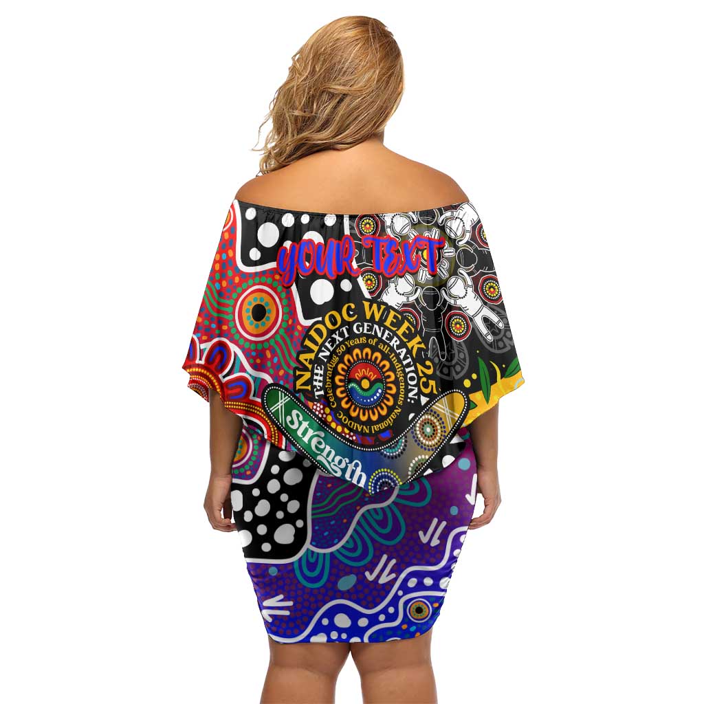 Personalised Knights NRL Celebrating 50 Years of Naidoc Off Shoulder Short Dress NAIDOC Week 2025 Aboriginal