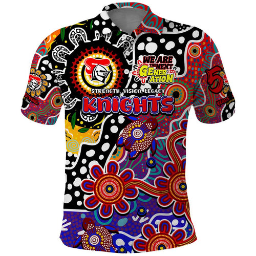 Personalised Knights NRL Celebrating 50 Years of Naidoc Polo Shirt NAIDOC Week 2025 Aboriginal