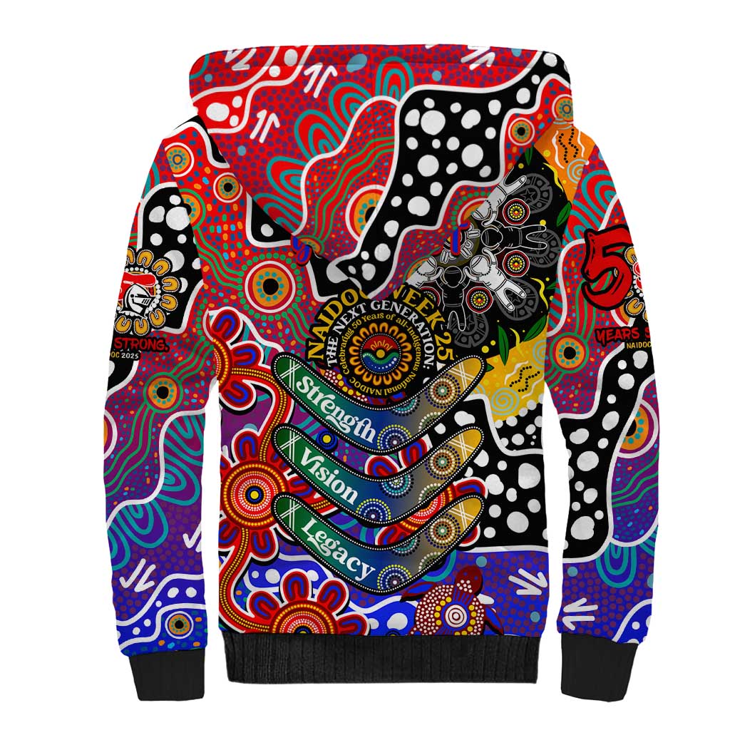 Personalised Knights NRL Celebrating 50 Years of Naidoc Sherpa Hoodie NAIDOC Week 2025 Aboriginal