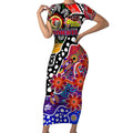 Personalised Knights NRL Celebrating 50 Years of Naidoc Short Sleeve Bodycon Dress NAIDOC Week 2025 Aboriginal