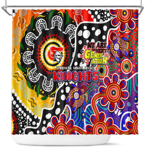 Knights NRL Celebrating 50 Years of Naidoc Shower Curtain NAIDOC Week 2025 Aboriginal
