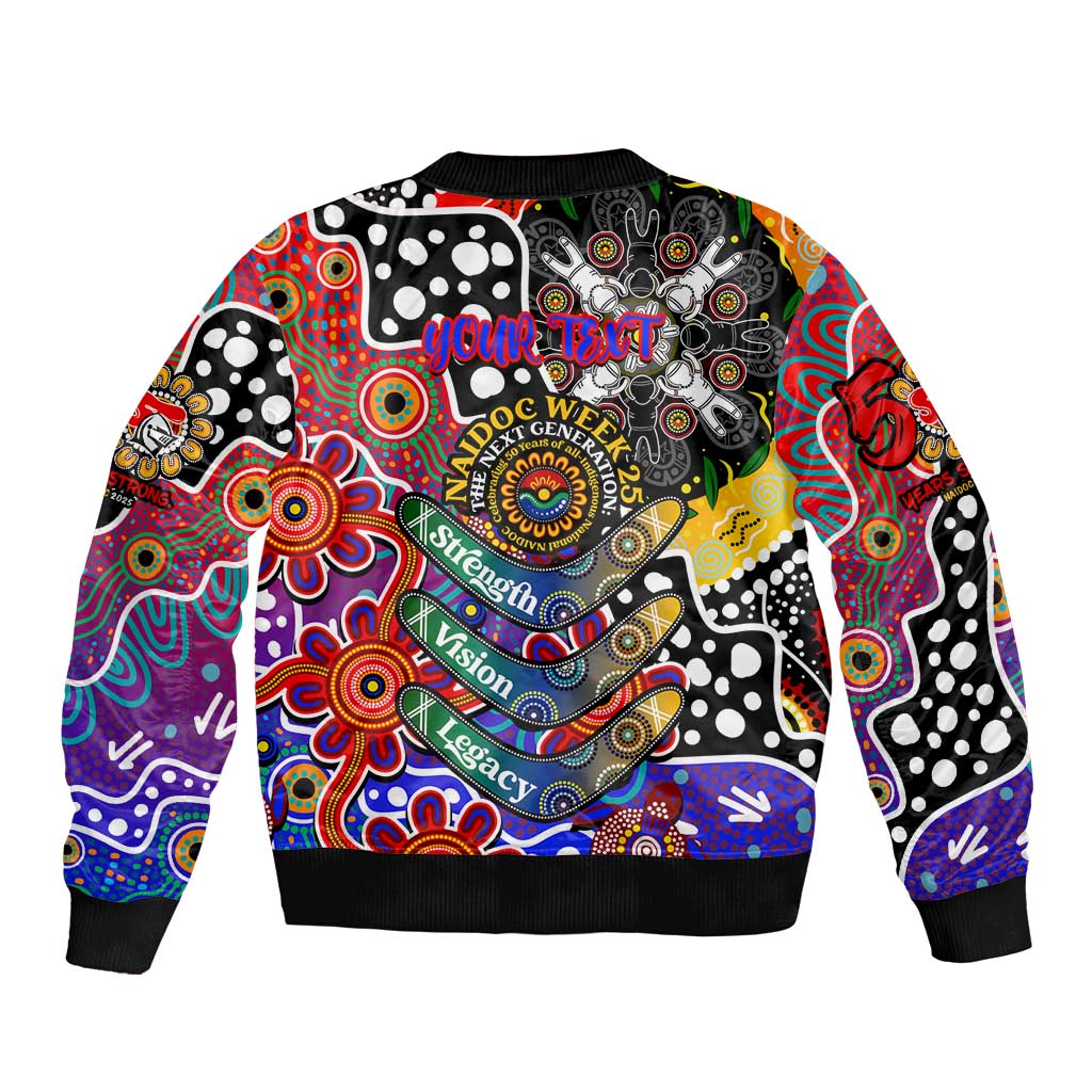 Personalised Knights NRL Celebrating 50 Years of Naidoc Sleeve Zip Bomber Jacket NAIDOC Week 2025 Aboriginal