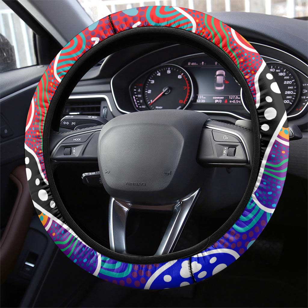 Knights NRL Celebrating 50 Years of Naidoc Steering Wheel Cover NAIDOC Week 2025 Aboriginal