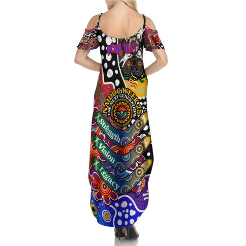 Personalised Knights NRL Celebrating 50 Years of Naidoc Summer Maxi Dress NAIDOC Week 2025 Aboriginal