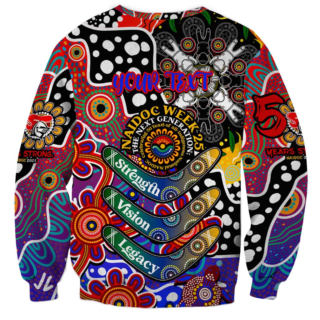 Personalised Knights NRL Celebrating 50 Years of Naidoc Sweatshirt NAIDOC Week 2025 Aboriginal