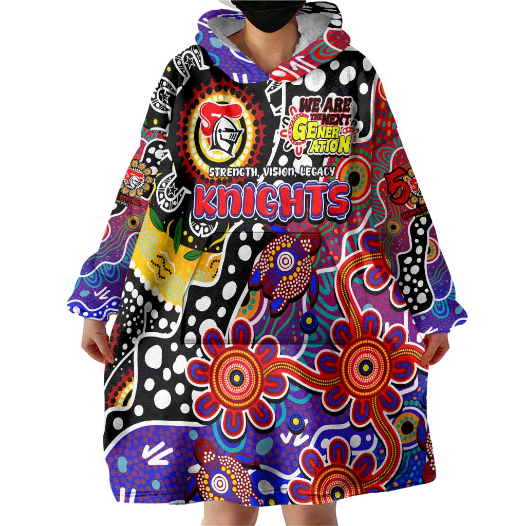 Personalised Knights NRL Celebrating 50 Years of Naidoc Wearable Blanket Hoodie NAIDOC Week 2025 Aboriginal