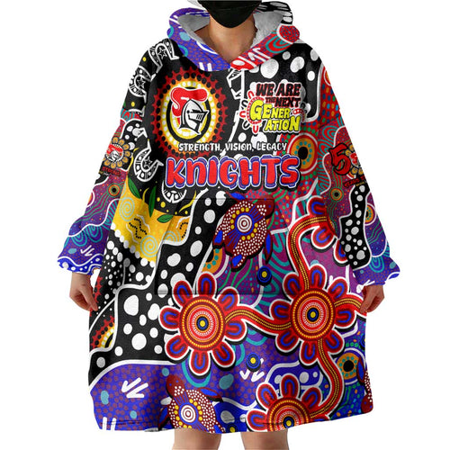 Personalised Knights NRL Celebrating 50 Years of Naidoc Wearable Blanket Hoodie NAIDOC Week 2025 Aboriginal