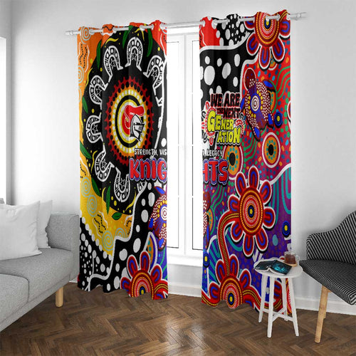 Knights NRL Celebrating 50 Years of Naidoc Window Curtain NAIDOC Week 2025 Aboriginal