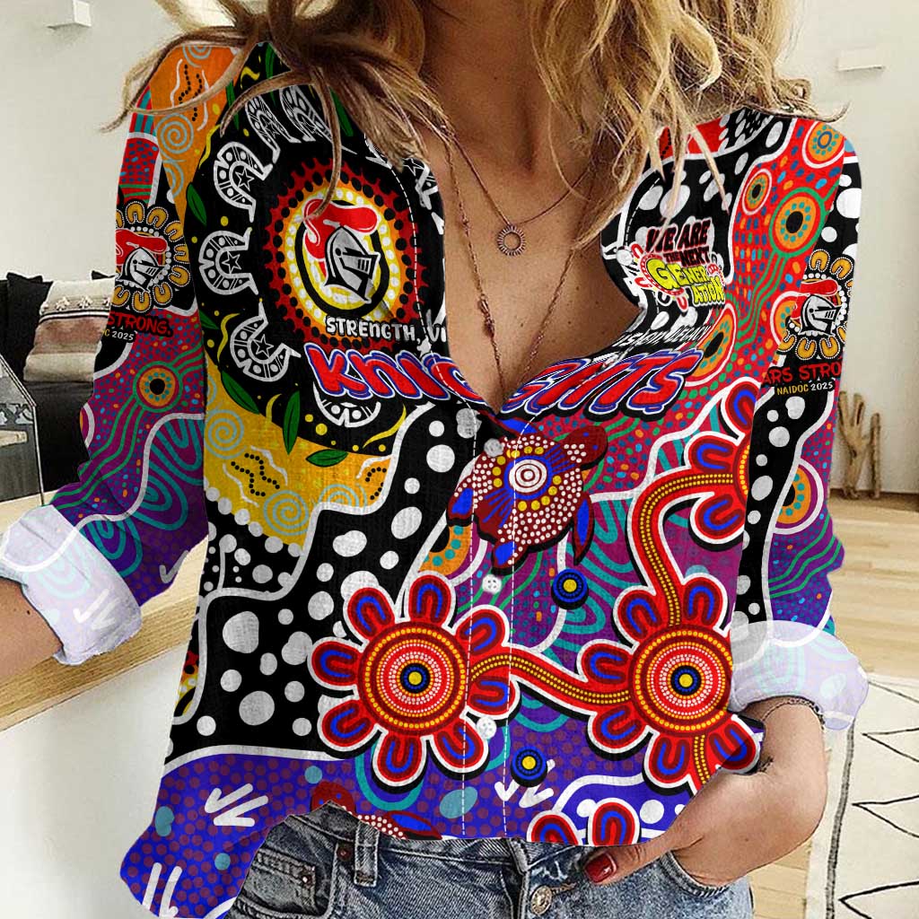 Personalised Knights NRL Celebrating 50 Years of Naidoc Women Casual Shirt NAIDOC Week 2025 Aboriginal