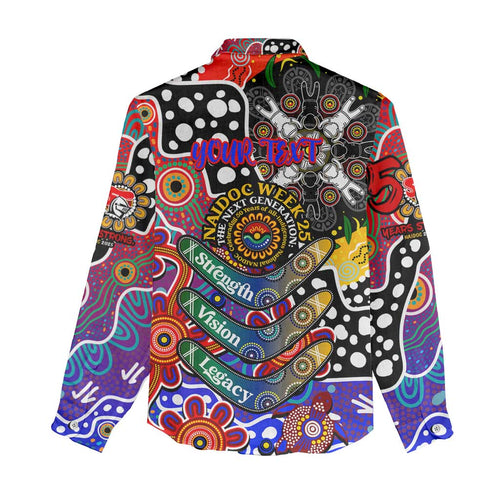 Personalised Knights NRL Celebrating 50 Years of Naidoc Women Casual Shirt NAIDOC Week 2025 Aboriginal