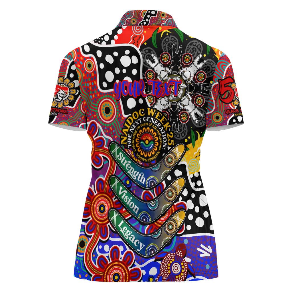Personalised Knights NRL Celebrating 50 Years of Naidoc Women Polo Shirt NAIDOC Week 2025 Aboriginal