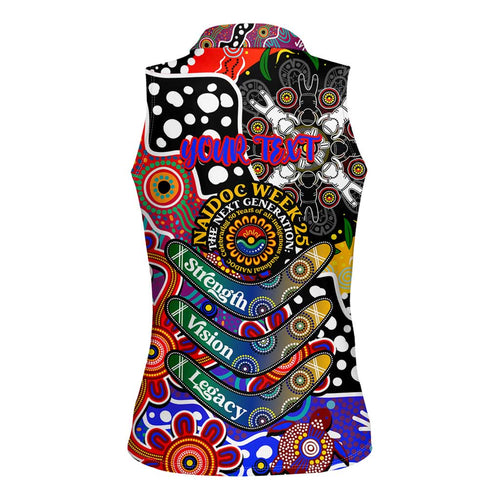 Personalised Knights NRL Celebrating 50 Years of Naidoc Women Sleeveless Polo Shirt NAIDOC Week 2025 Aboriginal
