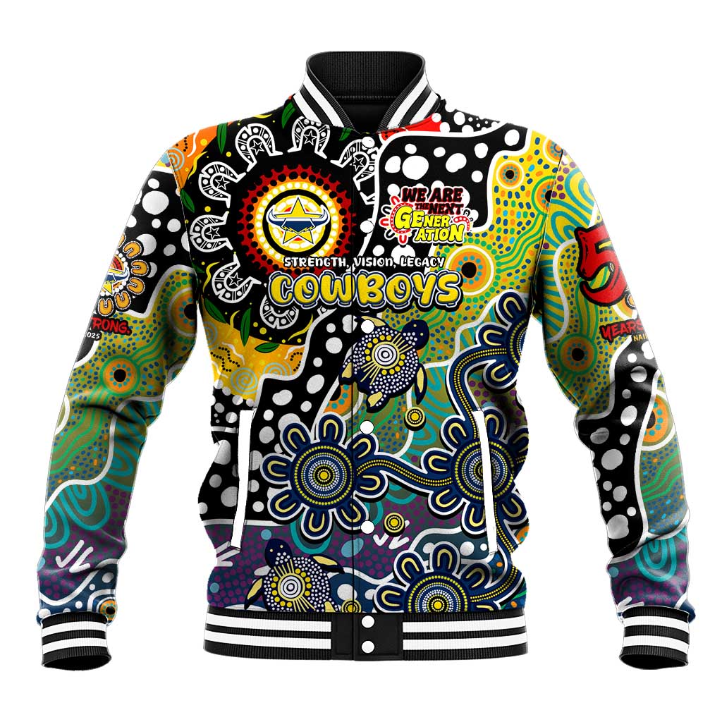 Personalised Cowboys NRL Celebrating 50 Years of Naidoc Baseball Jacket NAIDOC Week 2025 Aboriginal