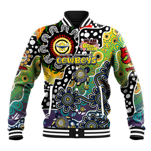 Personalised Cowboys NRL Celebrating 50 Years of Naidoc Baseball Jacket NAIDOC Week 2025 Aboriginal