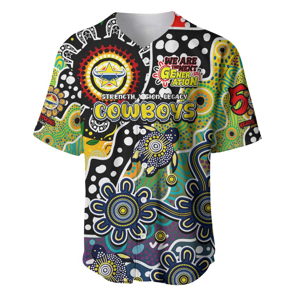 Personalised Cowboys NRL Celebrating 50 Years of Naidoc Baseball Jersey NAIDOC Week 2025 Aboriginal