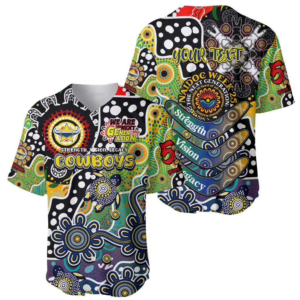Personalised Cowboys NRL Celebrating 50 Years of Naidoc Baseball Jersey NAIDOC Week 2025 Aboriginal