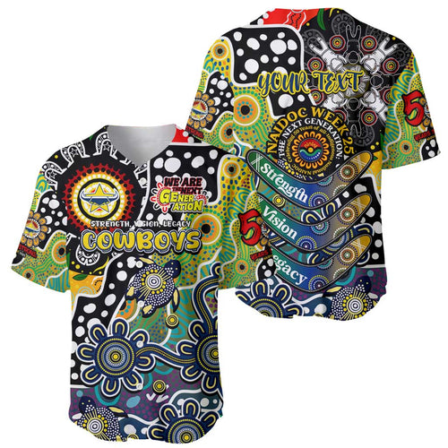 Personalised Cowboys NRL Celebrating 50 Years of Naidoc Baseball Jersey NAIDOC Week 2025 Aboriginal