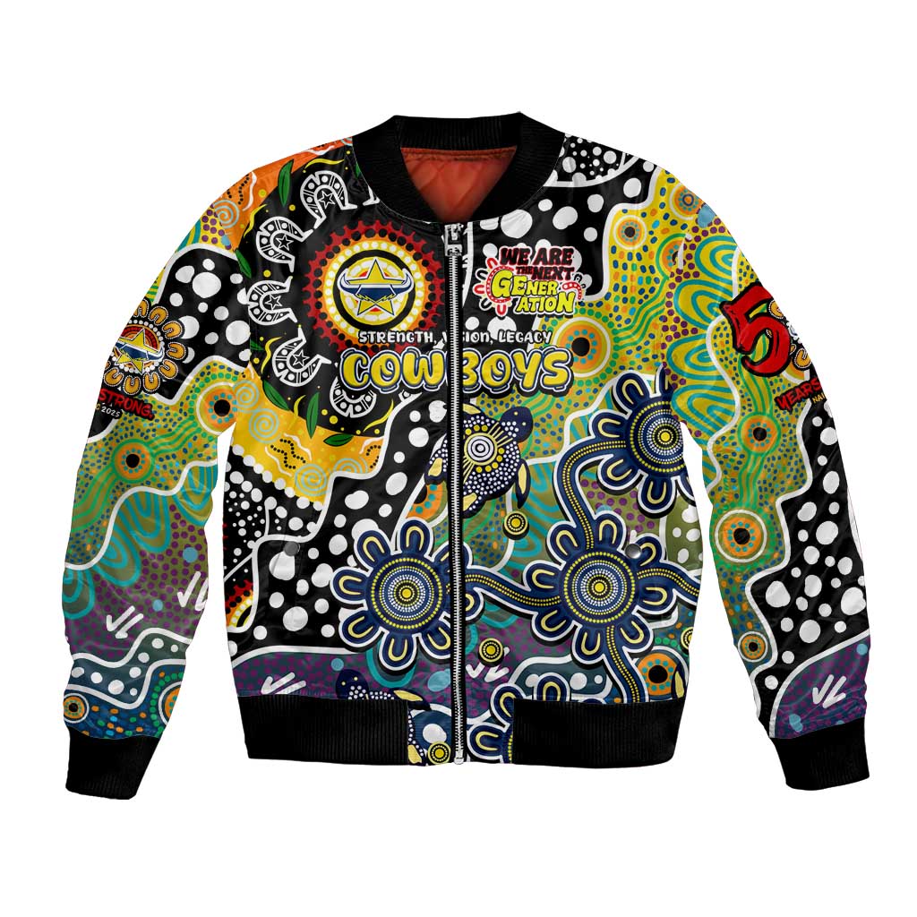 Personalised Cowboys NRL Celebrating 50 Years of Naidoc Bomber Jacket NAIDOC Week 2025 Aboriginal